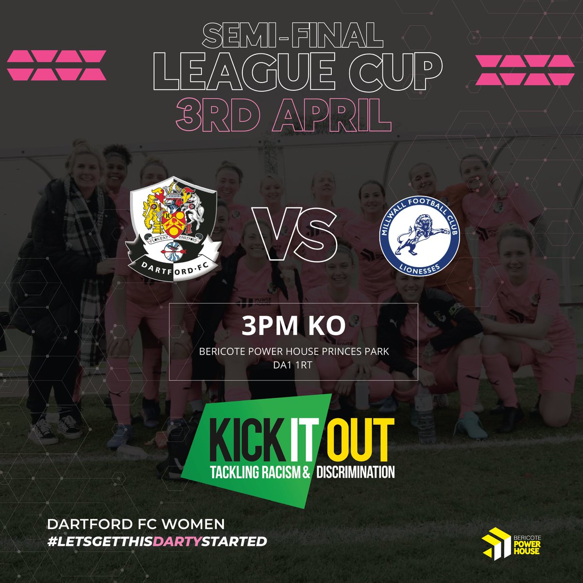 DartfordFCWomen's tweet photo. Please come down! You will also get to see some decent football too.
π @millwall_lfc
π 3 April
π Bericote PowerHouse Princes Park 3G
β° 3.00 KO
π Β£2 Adult Β£1 Cons!
Letβs get another big crowd out on the 3G!
#dartfordfcwomen #letsgetthisdartystarted https://t.co/ZBtLBiJrC9