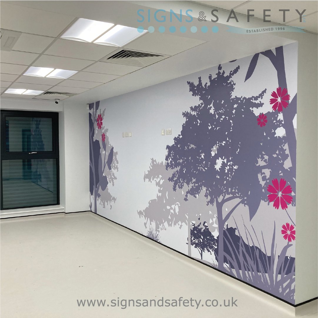 SignsandSafety's tweet photo. Signs &amp; Safety Ltd have completed another project within the Healthcare sector. 

Digitally printed vinyl from our Wall Art range and cut to shape coloured vinyl.

To find out more please visit our website or contact us.

https://t.co/ROAvaRpmGh https://t.co/JwI4ABn4RE