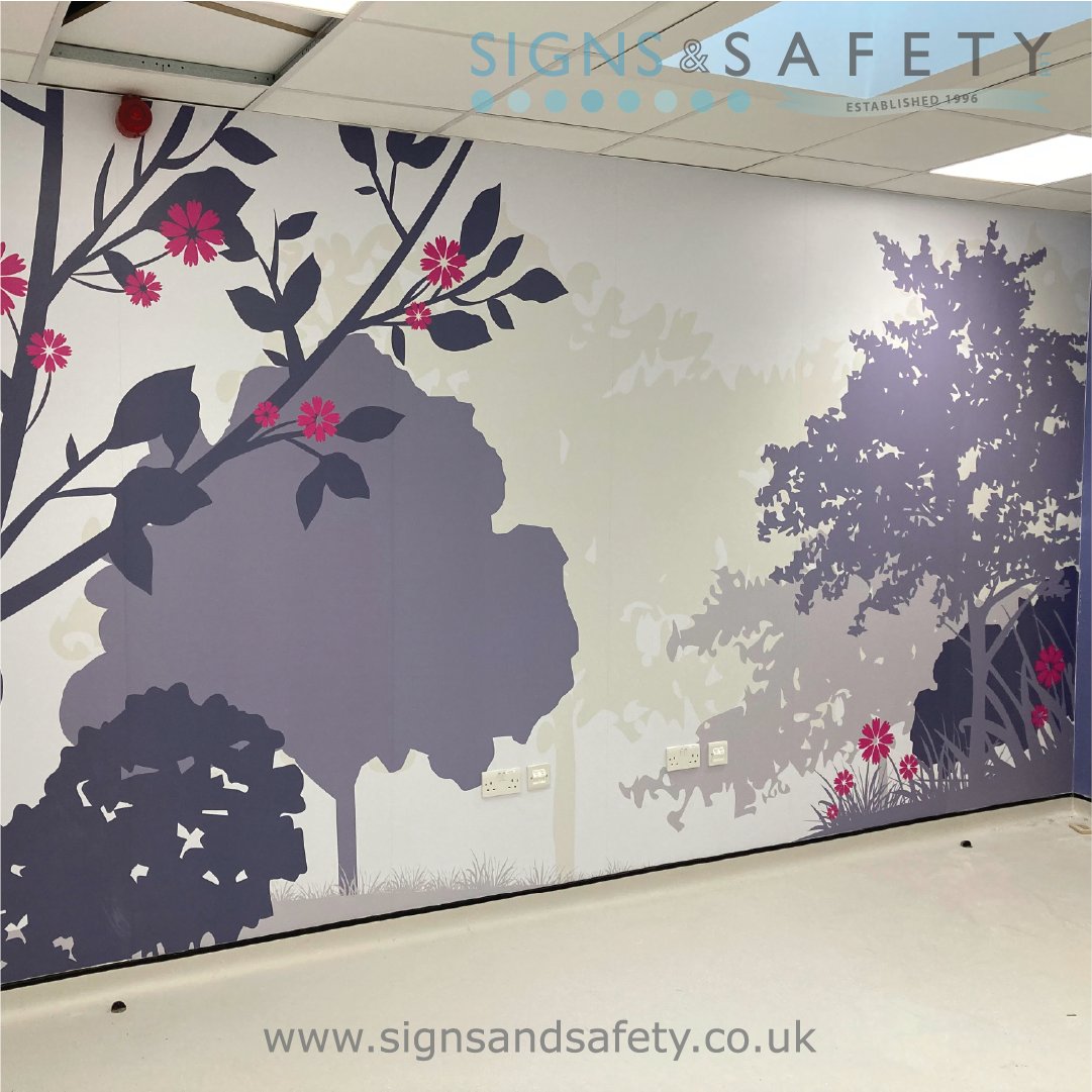 SignsandSafety's tweet photo. Signs &amp; Safety Ltd have completed another project within the Healthcare sector. 

Digitally printed vinyl from our Wall Art range and cut to shape coloured vinyl.

To find out more please visit our website or contact us.

https://t.co/ROAvaRpmGh https://t.co/JwI4ABn4RE