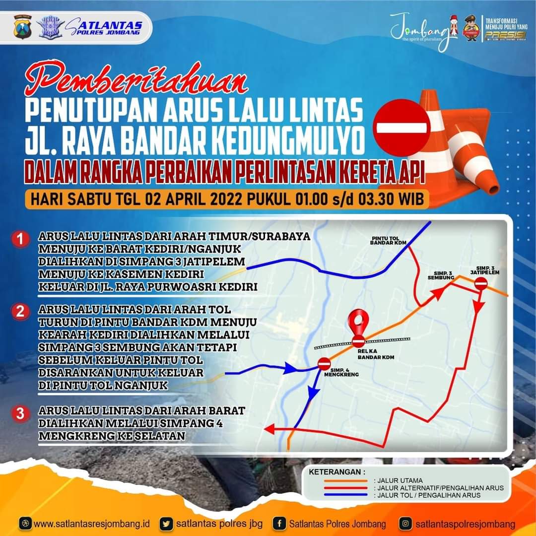 jam 1 malam nanti yg mengarah dari jombang ke kertosono atau sebaliknya ada pengalihan arus  <a href="/e100ss/">Radio Suara Surabaya</a>