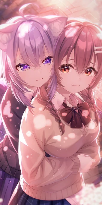 猫又おかゆさん、戌神ころねさんのお二人の
「U&amp;I 」歌ってみた動画のイラストを制作させていただきました!🌸🌸🌸
エモエモな歌と動画めっちゃ素敵なので是非!!!!!!
#おかころ
#絵かゆ
#できたてころね 