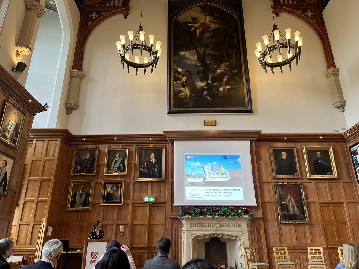 Rui_SunQUB's tweet photo. Brilliant talk by @Xi_WangQUB (of @TranslateQUB) on enhancing accessibility for BPS visitors in Titanic Belfast. @TSNI2022 https://t.co/2uPXbsfwmv