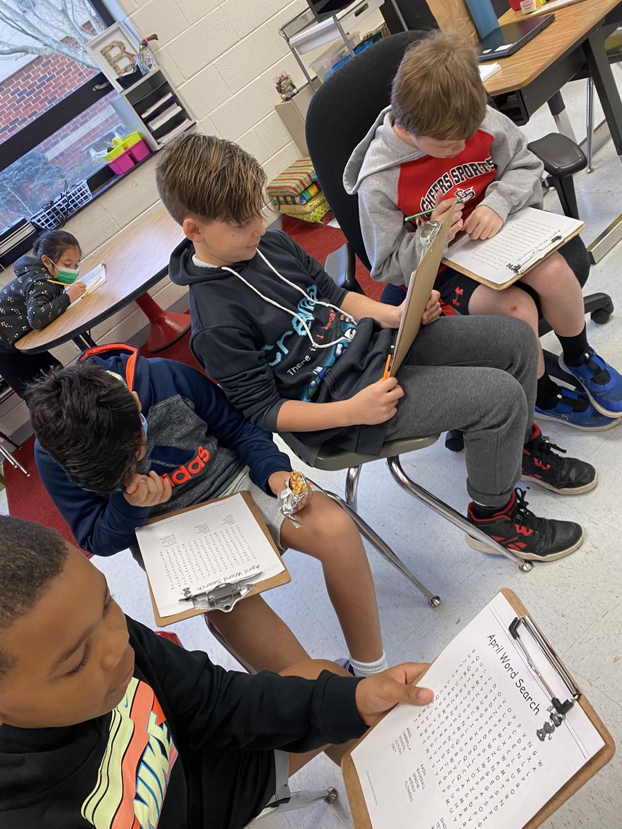 TweetinEagleLR's tweet photo. Students working on an April word find to start the new month… only to find out there are no real words! #AprilFoolsDay #LRElem Thanks @MsBessa3rd for the trickery! https://t.co/IvryttbQhH