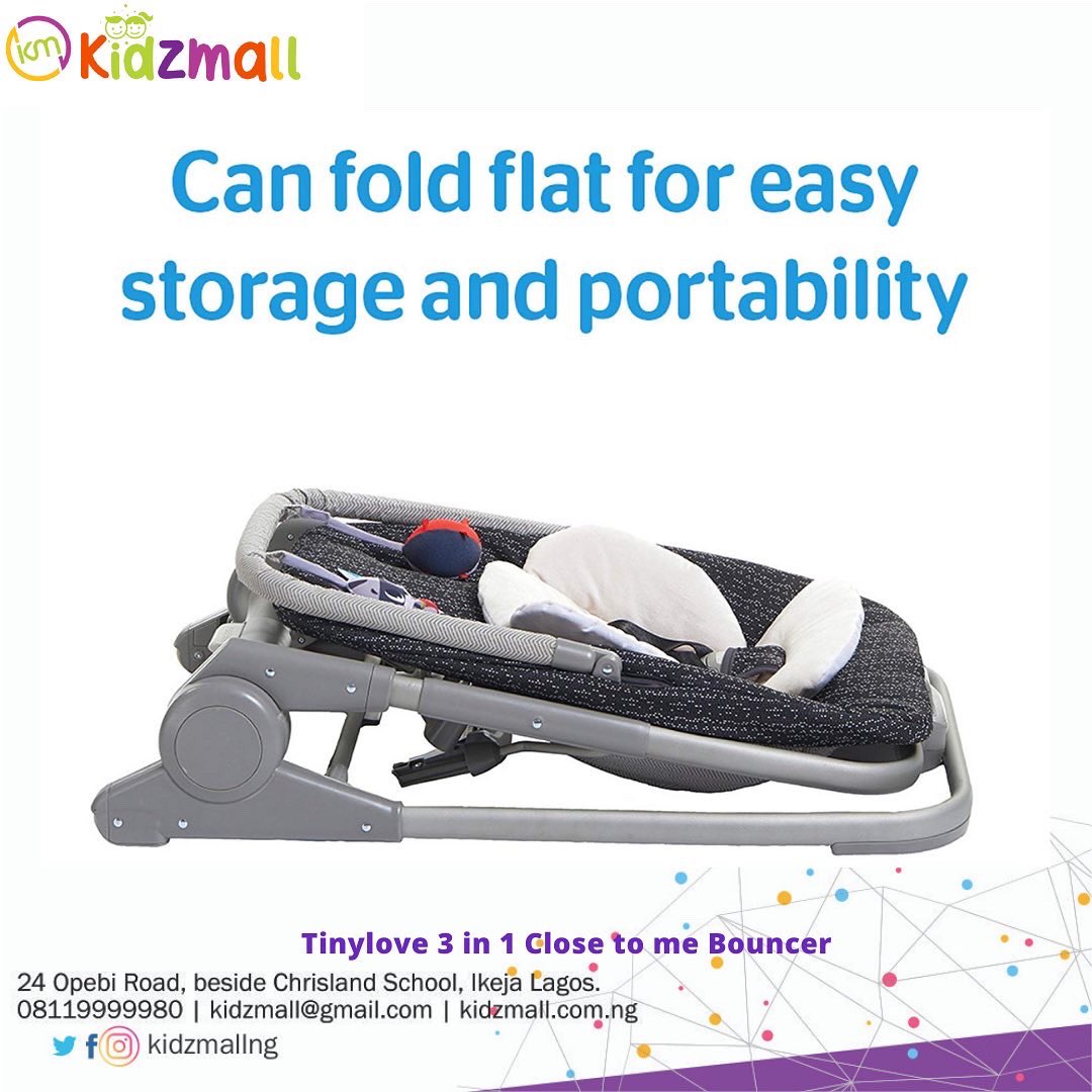 kidzmallng's tweet photo. Tinylove 3 in 1 Close to me Bouncer 
Description 
3 MODES OF USE – Converts easily between high position, bouncer and soother! Making it perfect everywhere, from the sofa to the dining table
EASY TO MOVE – 2 rear wheels allow for easy mobility
EASY TO STOW – Folds flat for https://t.co/UgOT4lL1nt