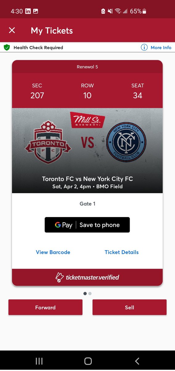 Chad14214719's tweet photo. Looking to sell 2 tickets to the tfc vs NYC fc tomorrow. If interested message me. https://t.co/eDZECtiwcC