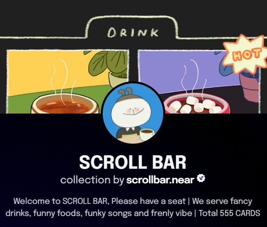 _SCROLL_BAR_'s tweet photo. WooHoo!!🌈🥳
We are very pleased to announce 
that 'SCROLL BAR'  is now verified! 🌈🥳
take a sit and sip your favorite drink 
🍹🍾🥂🍻☕️🍵🧋🥤
.
#PARASnft  #NFTartist https://t.co/RD32tvNgME
