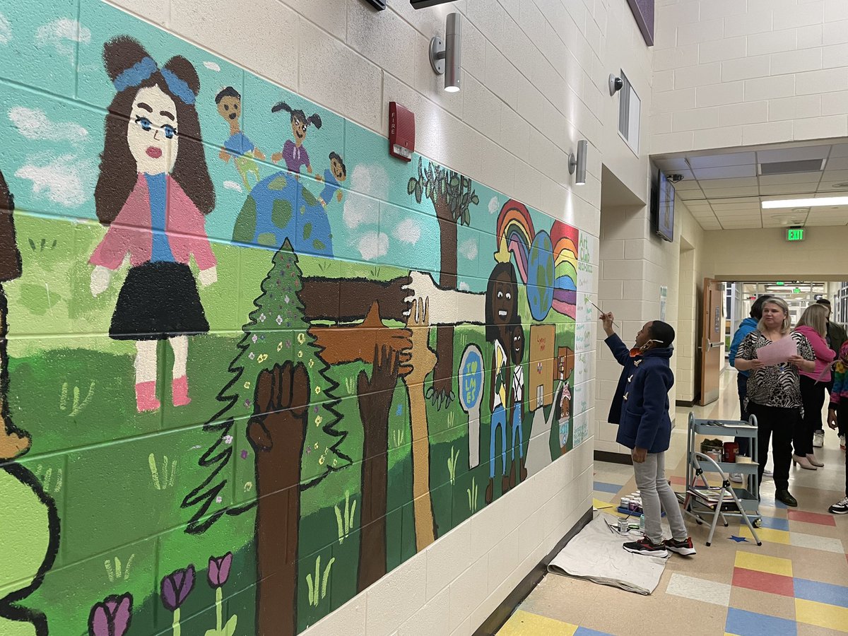 sfisherBCPS's tweet photo. Starting the day off right @LyonsMill w/ the unveiling &amp; signing of the work of the Friday AM Mural Club. These kids &amp; families are so happy congratulations to the whole school &amp; to their amazing Art Ts who guided these kids @LindaMMacleod @megpshay @RTwentey @cgibson5bcps https://t.co/7lVDDH1EO4