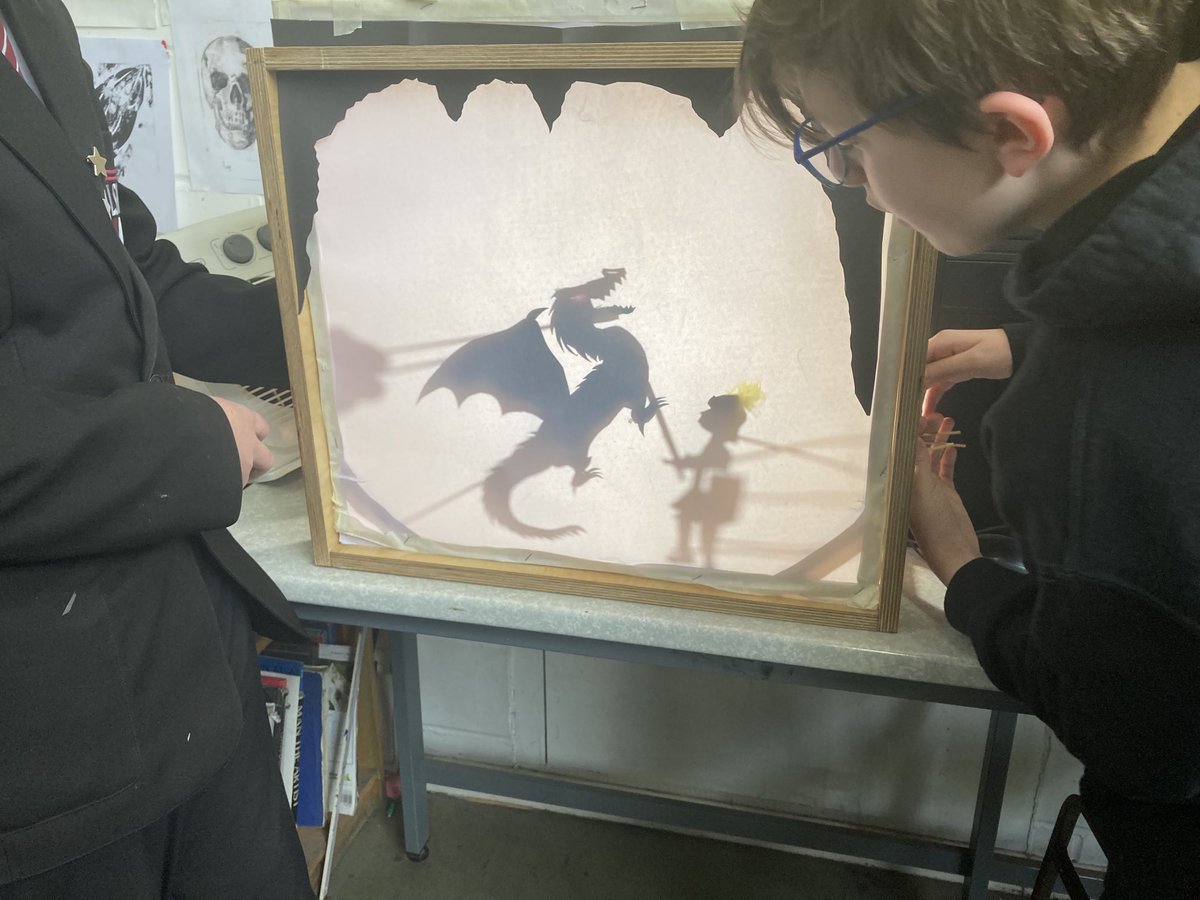 MrsArtJ's tweet photo. Yr 8 Shadow puppets are looking great for their Bronze Arts Award https://t.co/b7UVYe7YD0