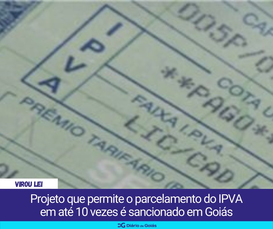 diariodegoias's tweet photo. O governador Ronaldo Caiado sancionou, nesta quinta-feira (31), a lei que permite o parcelamento do IPVA em até 10 vezes.
By @diariodegoias
👉 https://t.co/JL5jwUPIhC
#GovernodeGoiás #IPVA2022 #ParcelamentodoIPVA #Sanções #Política https://t.co/o7IMS6zliP