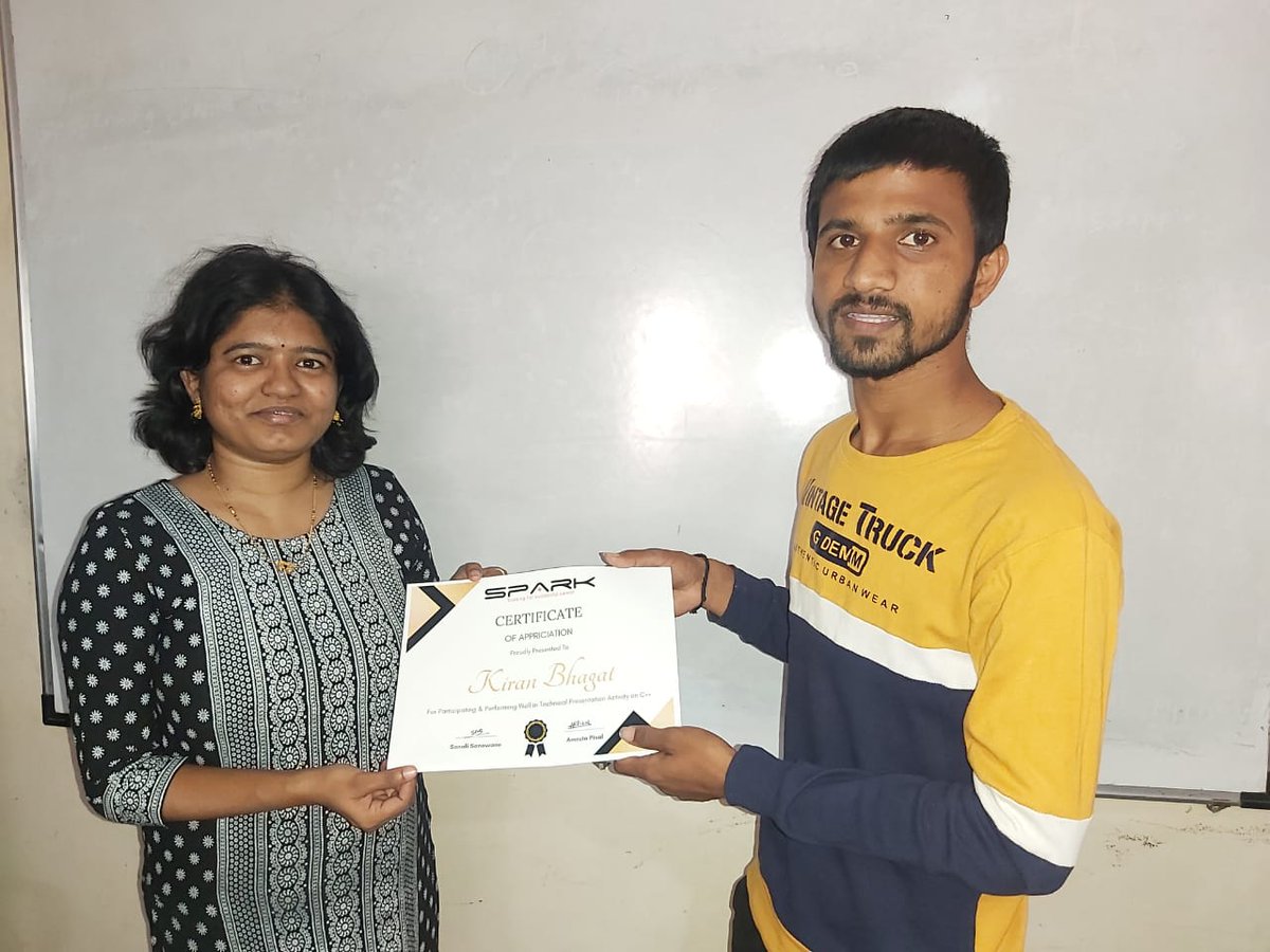 SPARK3E's tweet image. Spark IT congratulates all the best ‘c’ performers and wishes them all the best for their future endeavours.
For More information please call on 90499 86158 OR Please visit spark3e.com
#FullStackDevelopmentTraining #pythonlearning #djangoframework #SPARK3E