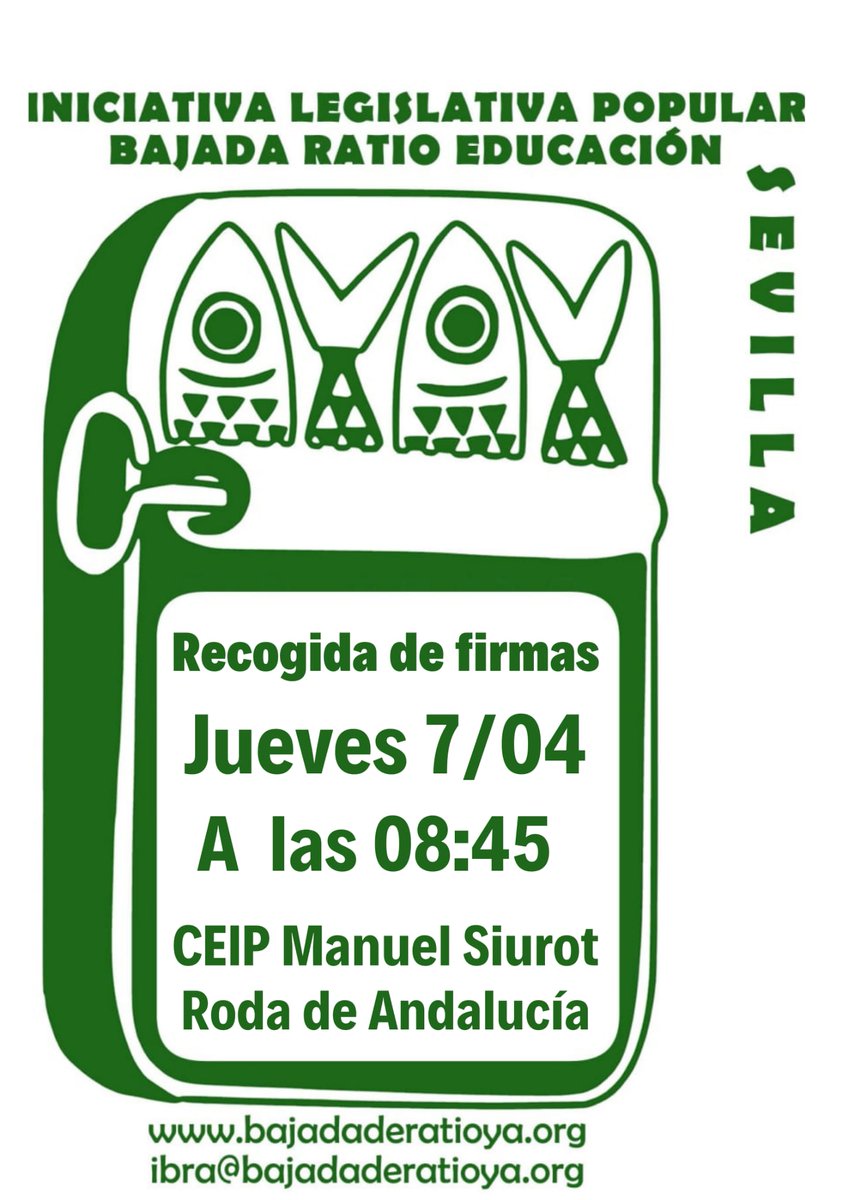 fampasevilla's tweet photo. 📍 Triana
📍Casco Histórico
📍 Olivares
📍Roda de Andalucía
Acércate y firma✍️
La bajada de ratio está más cerca de ser una realidad
Porque es de sentido común
Por una educación de calidad y equitativa
#ILPBajadaDeRatioYa https://t.co/KoMmo1tAJx