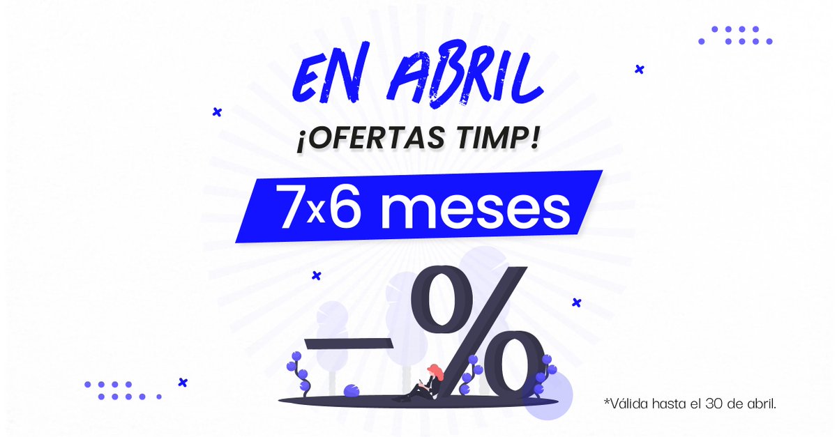 timp_pro's tweet photo. En TIMP esperábamos la llegada de abril desde hace mucho tiempo! ⏱️
Y no, no es por la primavera, sino por nuestra súper PROMO de 7x6 meses, que no se te pase, solo por este mes... una SÚPER PROMO en todos los planes de TIMP! 💥💸💪 https://t.co/VpIItZy7DO
