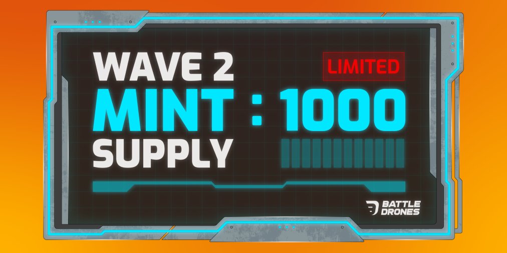 📢 ANNOUNCEMENT

Battle Drones Wave 2 NFT mint will have a very limited supply!

ONLY 1000 NFTs AVAILABLE 🚨

Get yourself on the WL to guarantee your spot in the drop. More info over on our discord.
#BattleDrones #NFT #Solana #P2E $BATTLE