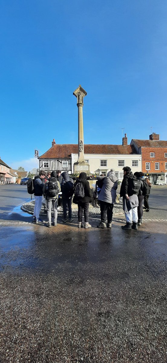 LP_Geog's tweet photo. Our last day has been spent study perceptions of place in Dedham @FSCFlatfordMill Do not be fooled by the blue skies, we were hit with a mini blizzard. We are due to arrive back @chathamgrammar around 2pm after a very successful and enjoyable fews days away. @UKATSixthForm https://t.co/WqfociBFOq