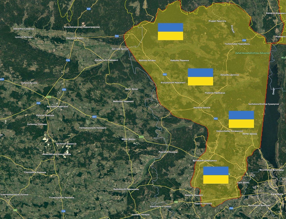 Hosenmaus1's tweet photo. SLAWA UKRAJINI 💪
Die Schlacht um Kiew scheint entschieden.

Die Ukraine hat 40 Ortschaften über Nacht eingenommen. Zerschlagene russische Verbände sind auf breiter Front auf dem Rückzug.

Offenbar sollen die Überbleibsel in den Donbass verlegt werden.

Quelle @JulianRoepcke https://t.co/RcoImacjRG