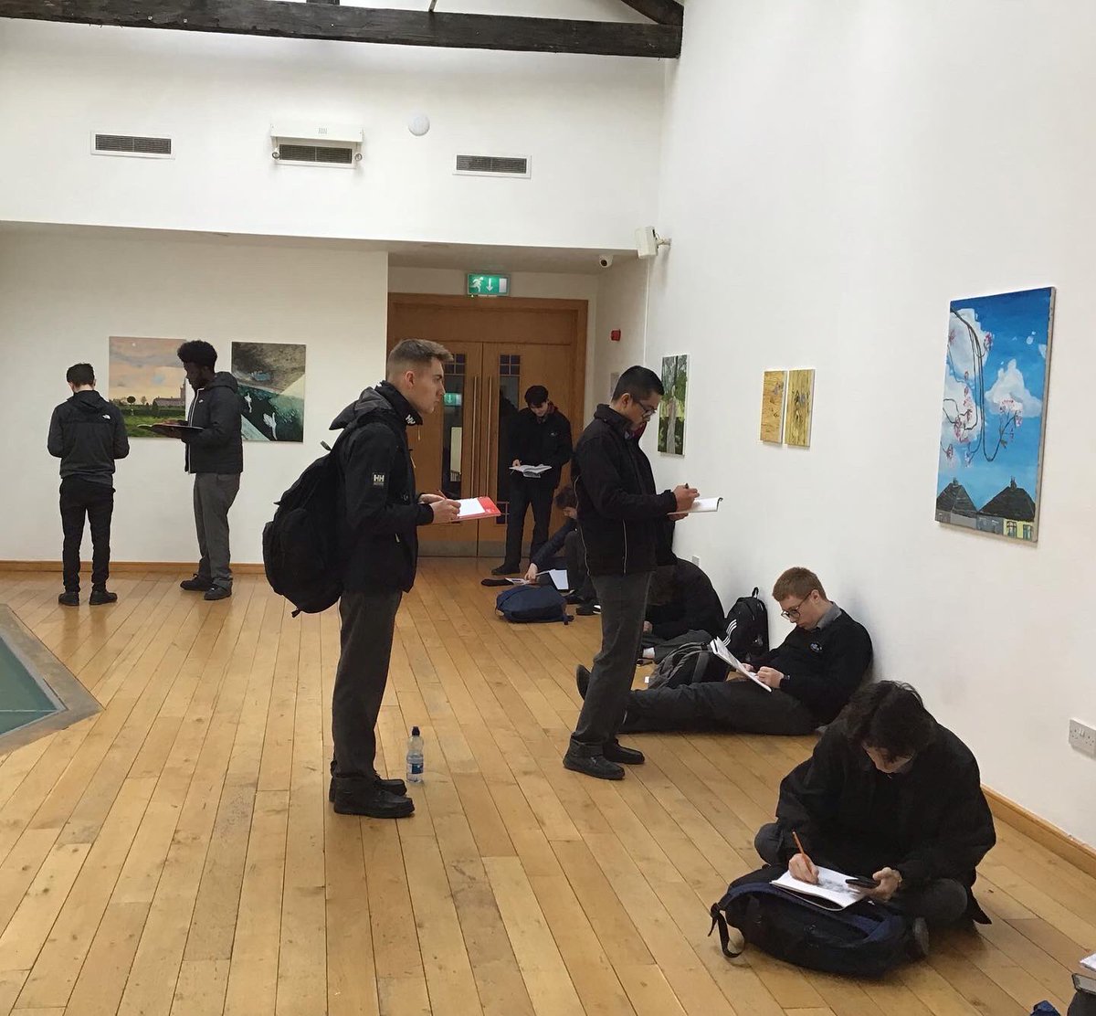 St_Marys_cbs's tweet photo. 6th Year Art students visited the Kathy Tynan exhibition ‘Keep some steady friends around’ at the Dunamaise Theatre Art Galley this morning. 🎨🖌🖼 @dunamaise.arts.centre @kathy.tynan #localgallery #sketchingart #fromeachtheirbest https://t.co/FenBpZ8IQB