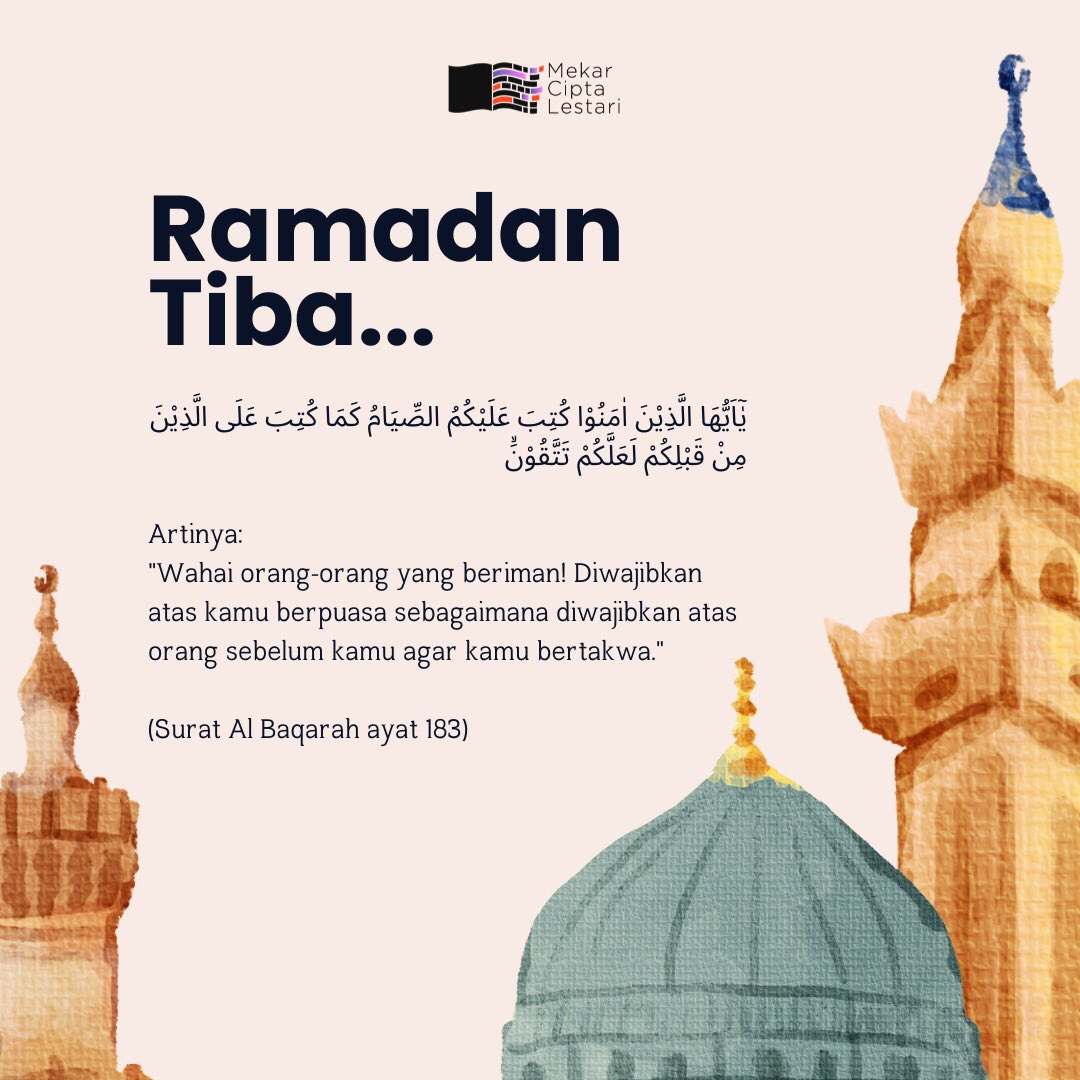 mcl_publisher's tweet photo. MCL Publisher ingin mengucapkan: 
Selamat Menunaikan Ibadah Puasa 

Baik yang mulai puasa besok atau hari Minggu ya 🤗 https://t.co/sWQrEB4aV6