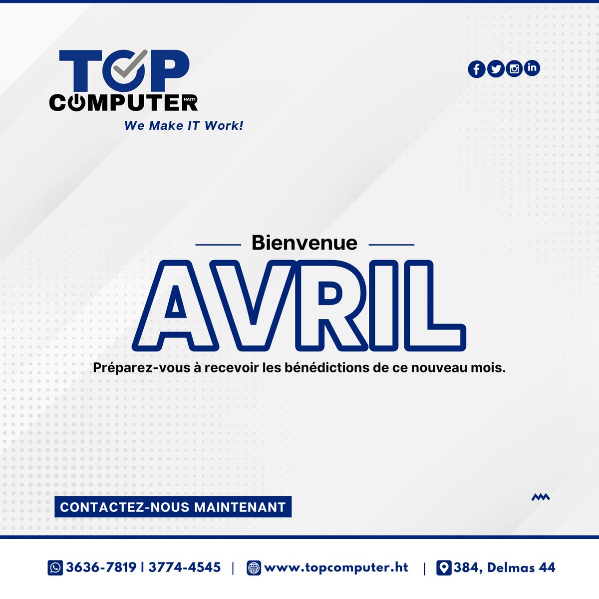 topcomputerht's tweet photo. Bon Mois d'Avril à vous tous !😊✨
________
#topcomputerht https://t.co/7QE9176D3S