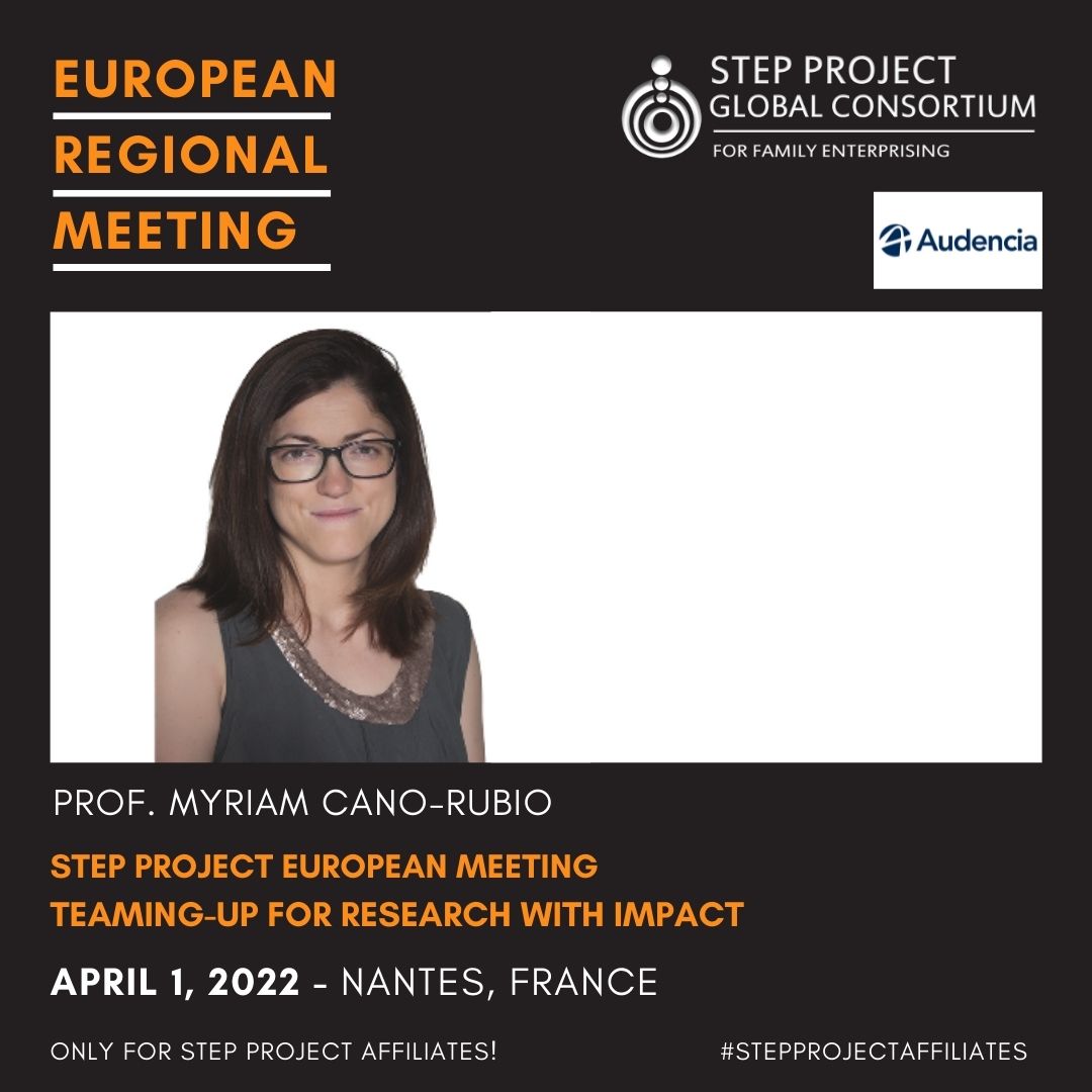 spgcfamilyeship's tweet photo. #STEPProjectAFFILIATES - Our affiliate member Myriam Cano from Universidad de Jaén is attending the STEP Project Global Consortium European Regional Meeting to discuss research projects.
#stepproject #familybusiness #entrepreneurship #research #atstepweneverstop #europe #audencia https://t.co/jhh1MPxXTT