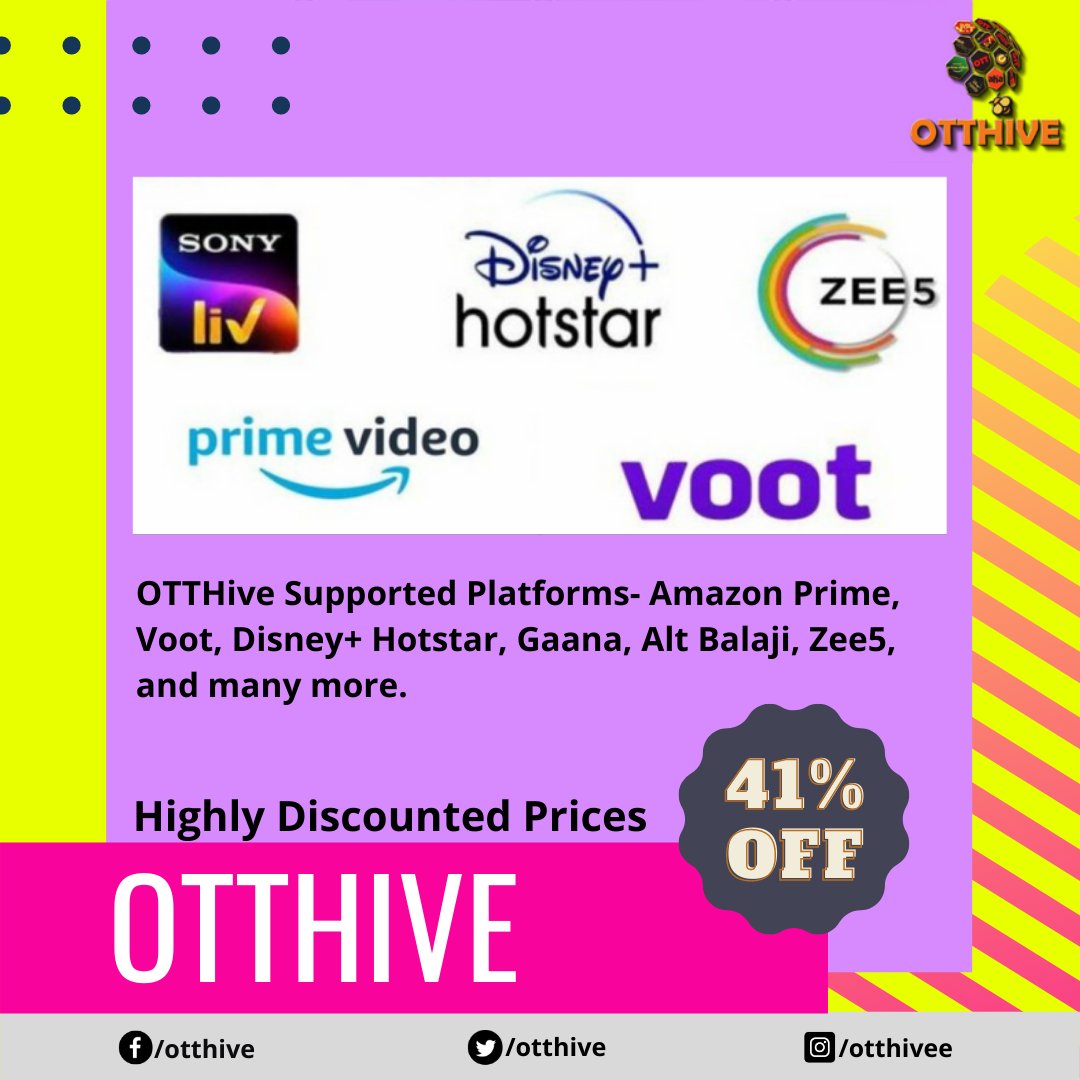 OttHive's tweet photo. OTTHive is a top-ranked OTT platform giving an opportunity to watch IPL, web series, feature films and many more.
13 OTT APPS......ONE PLACE......BEST PRICES.
We believe in bringing unmatched entertainment at par.
๐ https://t.co/dAaC1RUp1W
#ottplatform #outputplatform https://t.co/WGlwCiXRW2