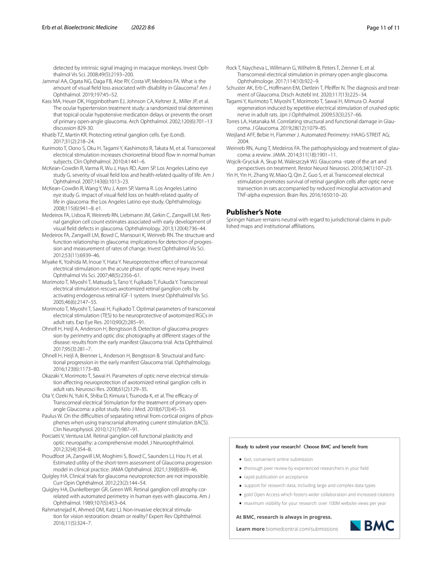 Eyetronic_'s tweet photo. We are very happy to announce the publication of the newest Eyetronic Therapy data in the scientific and peer-reviewed Journal Bioelectronic Medicine.
We appreciate the support of everyone involved in the therapy!
Attached you can find the publication. 
pt. 3
#Eyetronic #Glaucoma https://t.co/sGF75lWMSC