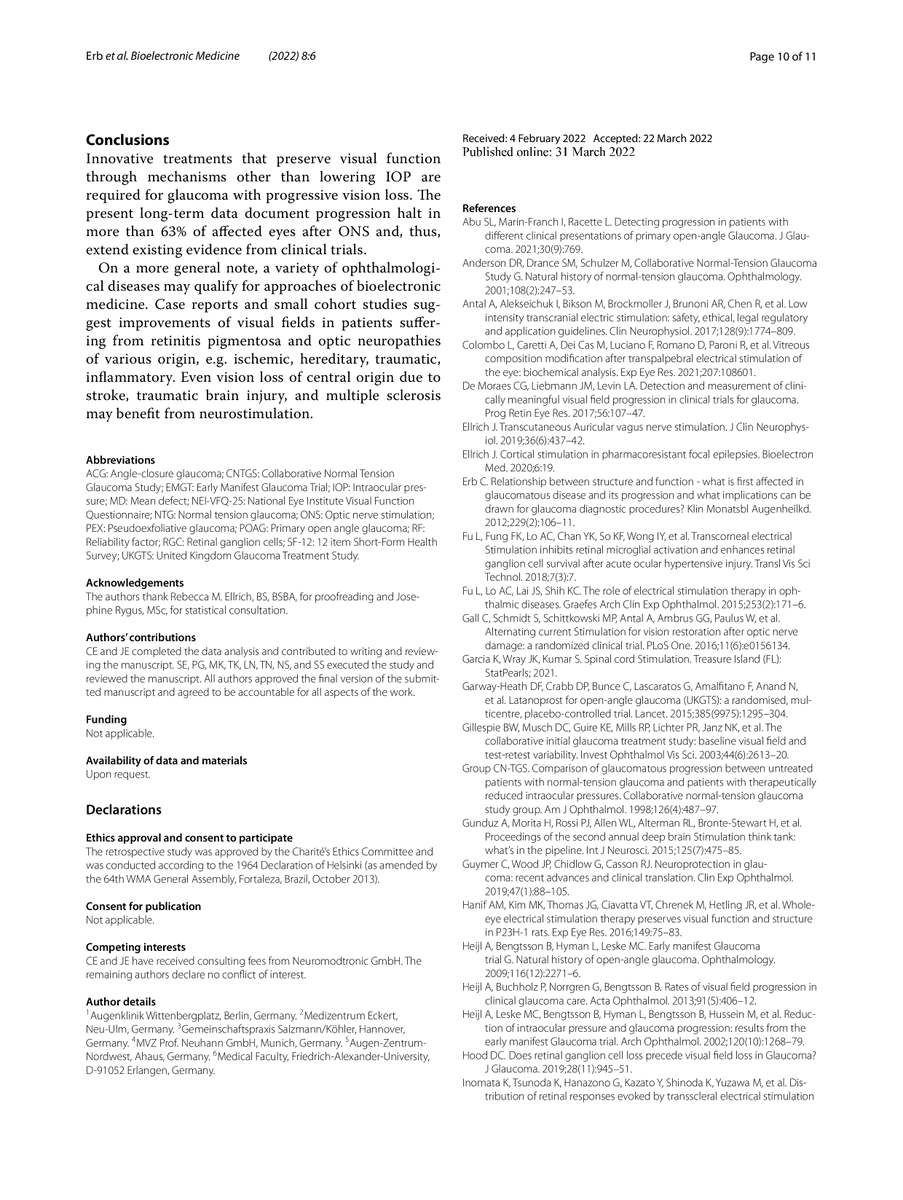 Eyetronic_'s tweet photo. We are very happy to announce the publication of the newest Eyetronic Therapy data in the scientific and peer-reviewed Journal Bioelectronic Medicine.
We appreciate the support of everyone involved in the therapy!
Attached you can find the publication. 
pt. 3
#Eyetronic #Glaucoma https://t.co/sGF75lWMSC
