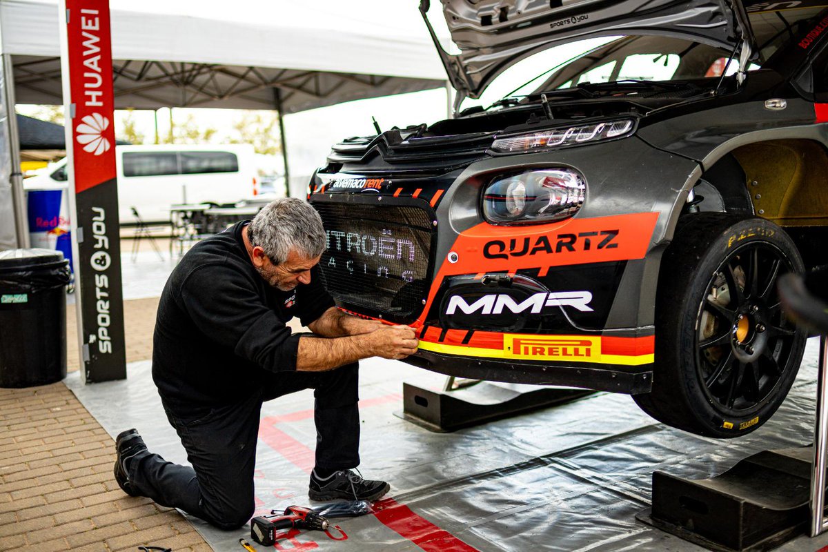 CitroenRacing's tweet photo. Finishing touches on #C3Rally2 and for fans before the start of Rallye Sierra Morena! https://t.co/oR2jMfQIQd