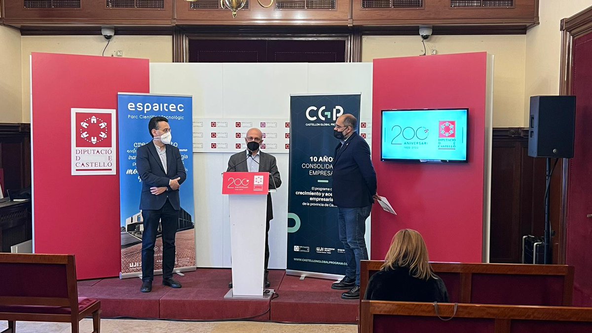 espaitec's tweet photo. 🚀#Espaitec y @dipcas presentan la 10ª edición de #CastellónGlobalProgram, el programa de crecimiento y aceleración empresarial gratuito para las empresas de la provincia de Castellón
📅Inscripciones abiertas del 4 del abril al 9 de mayo
+INFO👉https://t.co/H7L1D4Nri8
#CGP22 https://t.co/VXsKU2mCim