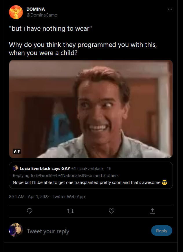 LuciaEverblack's tweet photo. The game developer of Domina continues to harass me as well as multiple other trans people and members of the LGBTQUIA2+ community. This behavior violates the TOS/EULA of both @Steam and @Twitch  (where the game is integrated via the API). https://t.co/hCwEh7kxLx