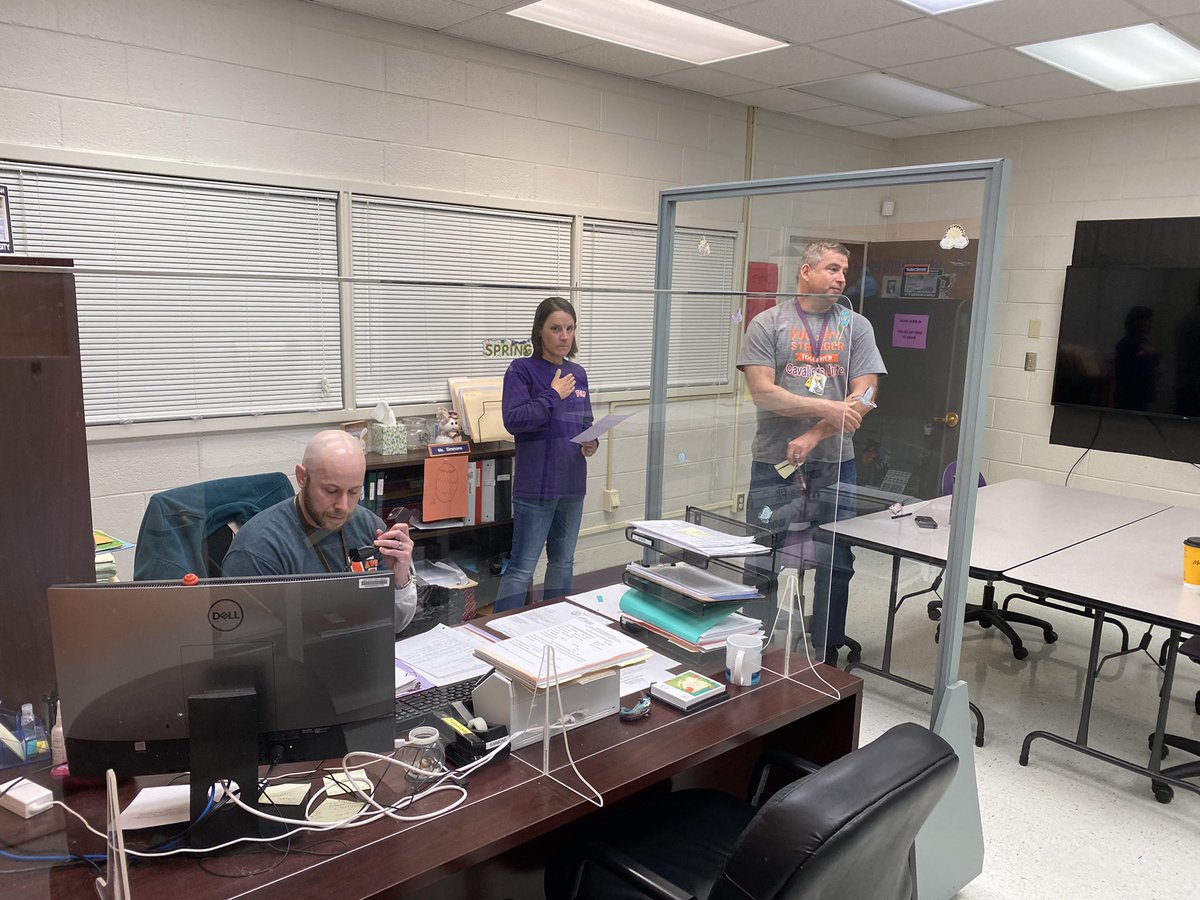 Mr. Hooper, Mrs. Arnold and Mr. Meyer getting us hyped up for another fantastic Friday via our morning announcements! School, weather, and sports updates!! #LetsGROWCavs