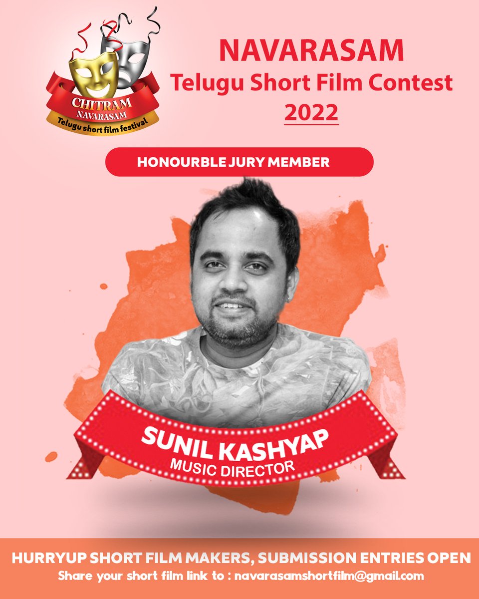 FilmExpoOffl's tweet photo. We are Extremely Happy to Announce Music Director Sri #SunilKashyap garu as Our Honourble Jury Member for "𝐂𝐡𝐢𝐭𝐫𝐚𝐦 𝐍𝐚𝐯𝐚𝐫𝐚𝐬𝐚𝐦 𝐒𝐡𝐨𝐫𝐭 𝐟𝐢𝐥𝐦 𝐂𝐨𝐧𝐭𝐞𝐬𝐭 𝟐𝟎𝟐𝟐" 

 #ShortFilmContest #ShortFilm #Movies #FilmExpo #ShortfilmEvent #ShortFilmExpo https://t.co/N4ClzyTkkX