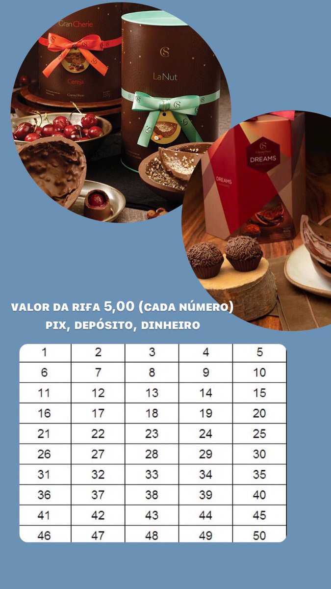 naildamara1's tweet photo. Como muitos sabem, em datas comemorativas faço ovos de páscoas caseiros para doar para crianças carentes, criei essa rifa para arrecadar o valor pra comprar os materiais necessários para produção dos ovos. Será sorteado uma cesta de chocolates 06/04.Espero que todos participem!! https://t.co/aShIZTdFl4