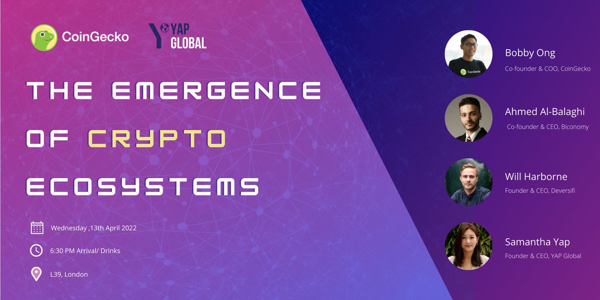 YAPGlobalTeam's tweet image. Join @CoinGecko and @YAPGlobalTeam in discussing The Emergence of Crypto Ecosystems and the state of the crypto market in 2022 with the rise of web3 ecosystems, NFTs, the metaverse, and institutional DeFi.

bit.ly/3iRnxCg

🚀🚀🚀

1/4