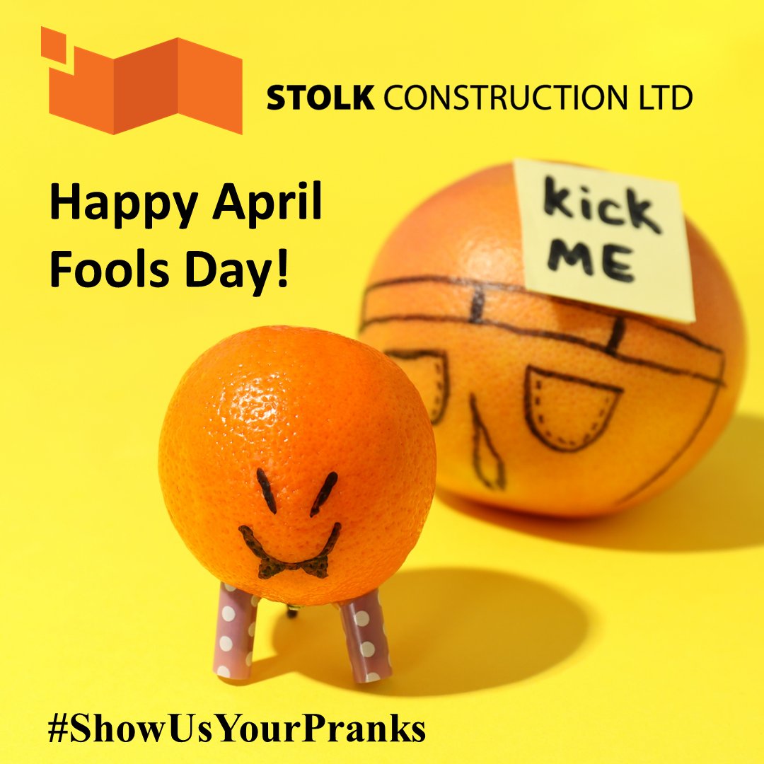 StolkLTD's tweet photo. It’s April Fool day, a day of fun and pranks! Everything is amusing as long as it happens to someone else!
#HappyAprilFool’sDay #ShowUsYourPranks
#Niagara #Construction #ConstructionIsCool #Skilledtrades #LetsBuild #AprilFools #Fool #FooledYou #HaHa #PrankTime https://t.co/Ng7DLxHGe9