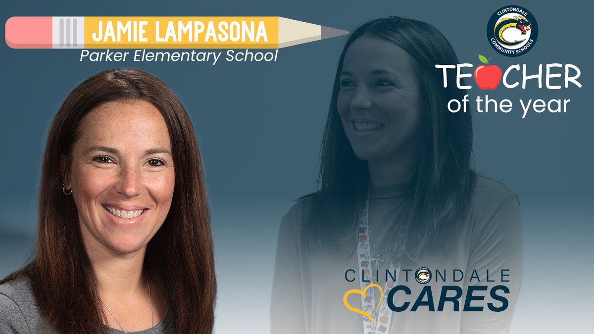 clintondalesch's tweet photo. Congratulations to our very own Jamie Lampasona for being named the Elementary Teacher of the Year in the Clintondale Community School District! #dragonfamily #clintondalecares https://t.co/jOTHYQvLJh