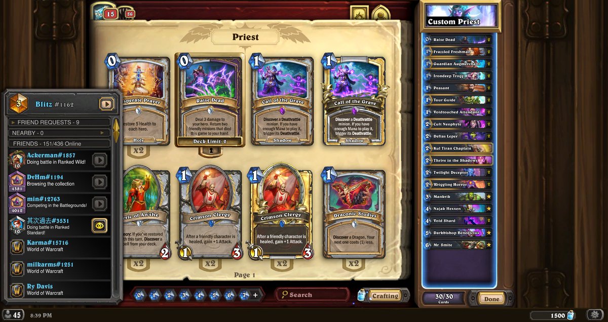 Blitz_HS_'s tweet photo. Day 1 legend on NA and Asia with this shadow priest list :) https://t.co/fL2FA9Jxm9