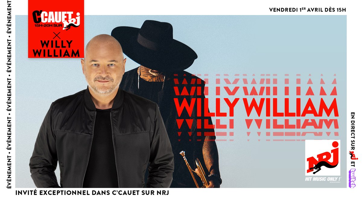 Aujourd'hui <a href="/willy_william/">Willy William</a> sera notre invité dans l'émission ! Rdv dès 15h sur <a href="/NRJhitmusiconly/">NRJ</a> 🔥 #CCauetSurNRJ

En attendant le replay du 31 mars est dispo 😍
➡️cutt.ly/gDHCrNB