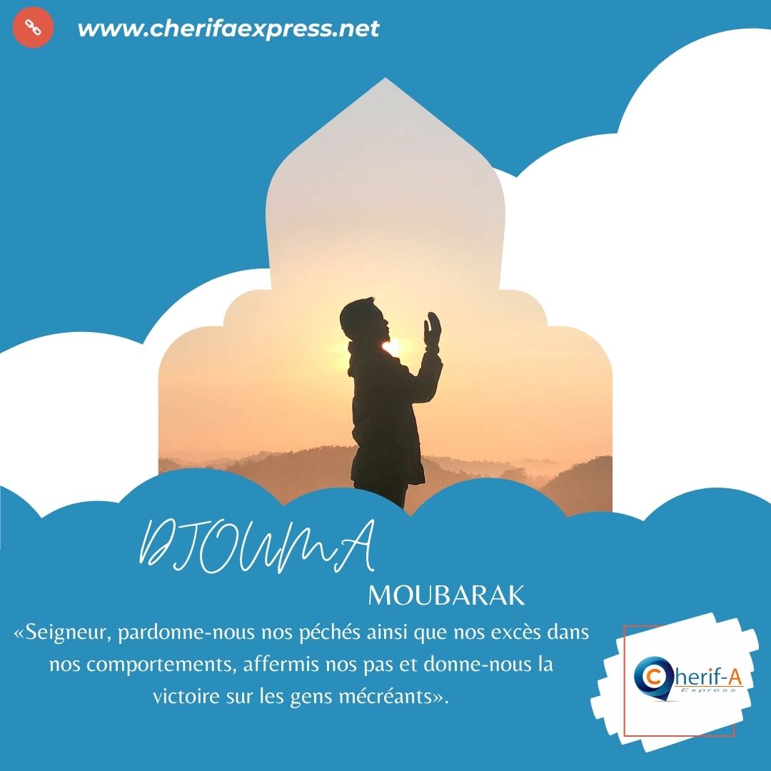 CherifAExpress's tweet photo. #Djouma_Moubarak
Nous vous souhaitons une bonne prière du vendredi.
Visitez notre site internet :
https://t.co/mOd1kZYl0H
#cherifaexpress #Djouma #priere #islam #Guinée #stopcovid19 https://t.co/R9sXeTpzOP