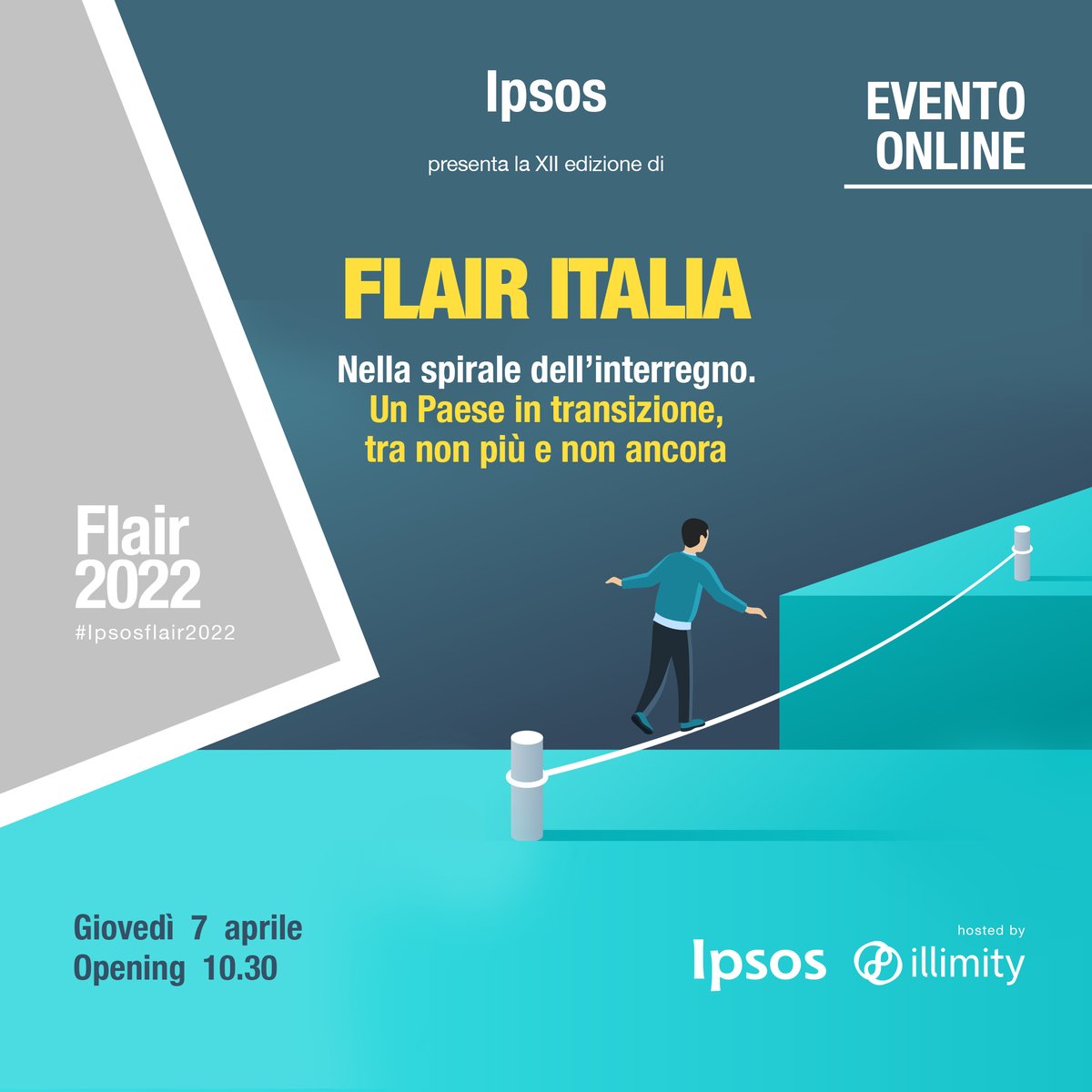 IpsosDoxa's tweet photo. 📅Il 7/04 , in occasione della presentazione di #IpsosFlair2022, insieme agli esperti #Ipsos e ai nostri ospiti, alimenteremo il dibattito intorno ai temi centrali per il futuro delle persone, delle aziende, delle istituzioni in Italia. 
Registrati qui👉https://t.co/zhIPd25QkI https://t.co/yteuGilBR9