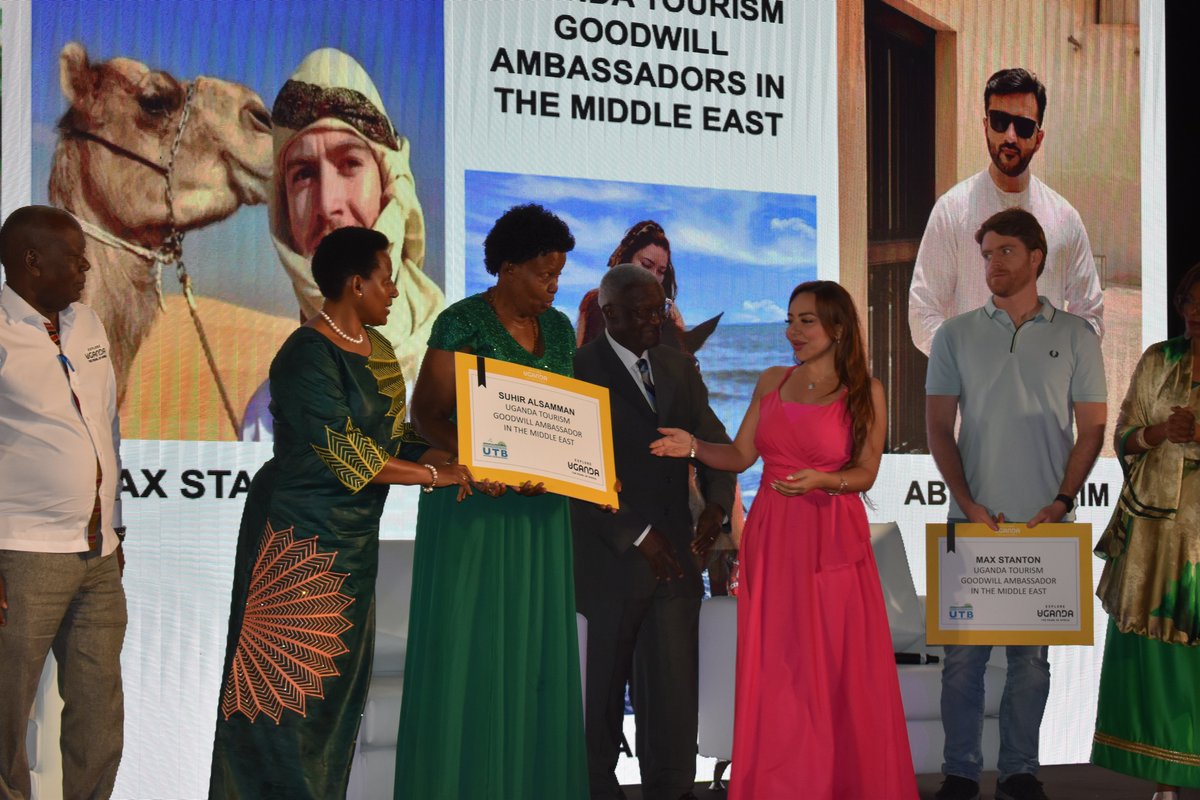 UgandaCoffee_'s tweet photo. Hon. Tom Butime, @LillyAjarova &amp; @ugwildlife  launched #ExploreUganda to tourism stakeholders in Dubai / United Arab Emirates. The business, travel &amp; investment opportunities presented by the #DubaiExpo2022 to brand &amp; market 🇺🇬 to the world are beginning to unfold. https://t.co/wFpxclfrY2