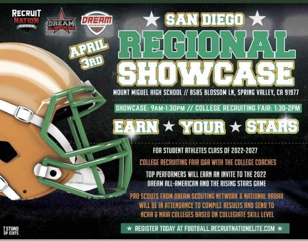 DSN_Scout_Hunt's tweet photo. @cbass710 @recruitnationus @dreambowlgame You’re invited to showcase your talent https://t.co/BoNuMJKdte https://t.co/YuL5gXo0oD