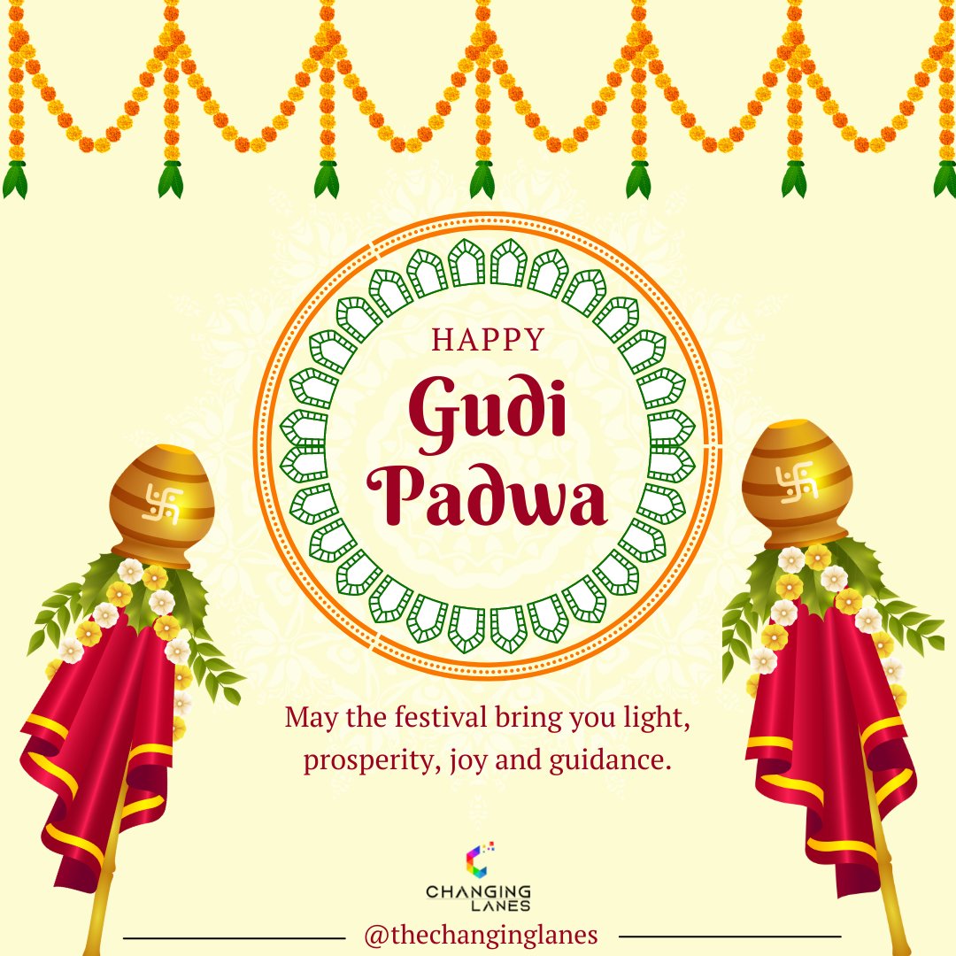 thechanginglane's tweet photo. May the Gudi Padwa celebration bring you happiness, joy, wealth and success. Warm greetings to you and your family.

#Gudipadwa #Happygudipadwa #Happygudipadwa2022 #Gudipadwa2022 https://t.co/nB3G6BkSUS