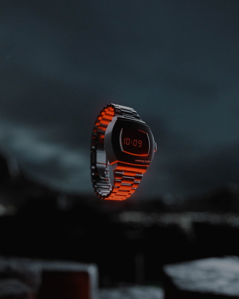 hamiltonwatch's tweet photo. A computer for your wrist! What could have been April Fools’ Day jokes in 1970 are commonplace only 50 years later. Turn fiction into reality with our PSR Digital Quartz: https://t.co/TmoWbVLlZu #hamiltonwatch #hamiltonPSR (Ref. H52404130) https://t.co/JwoVlEIegO