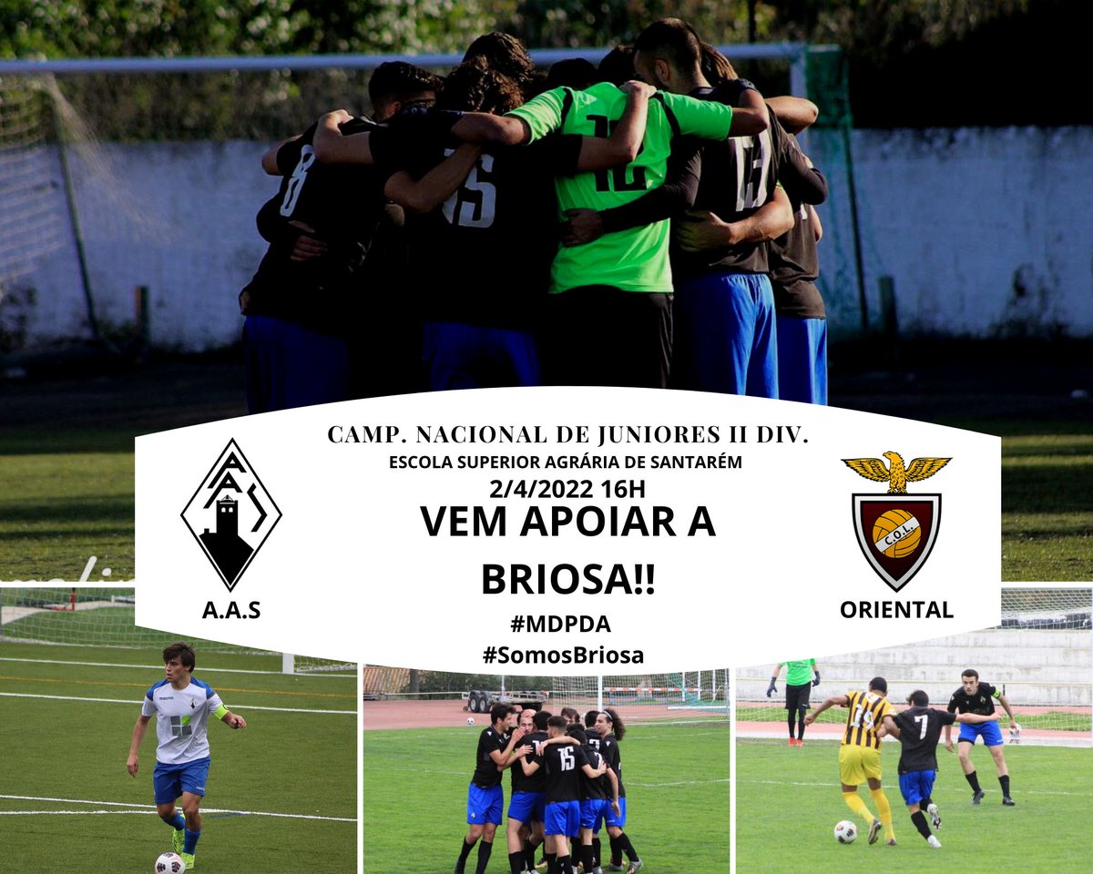 AASantarem's tweet photo. ⚫🔵Campeonato Nacional de Juniores - 2ª Divisão🔵⚫
⚽ Ass. Acad. de Santarém - C. Oriental de Lisboa
📅 2/4/2022
🕒16h
#SomosBriosa #MDPDA https://t.co/a13Dd8tcRP