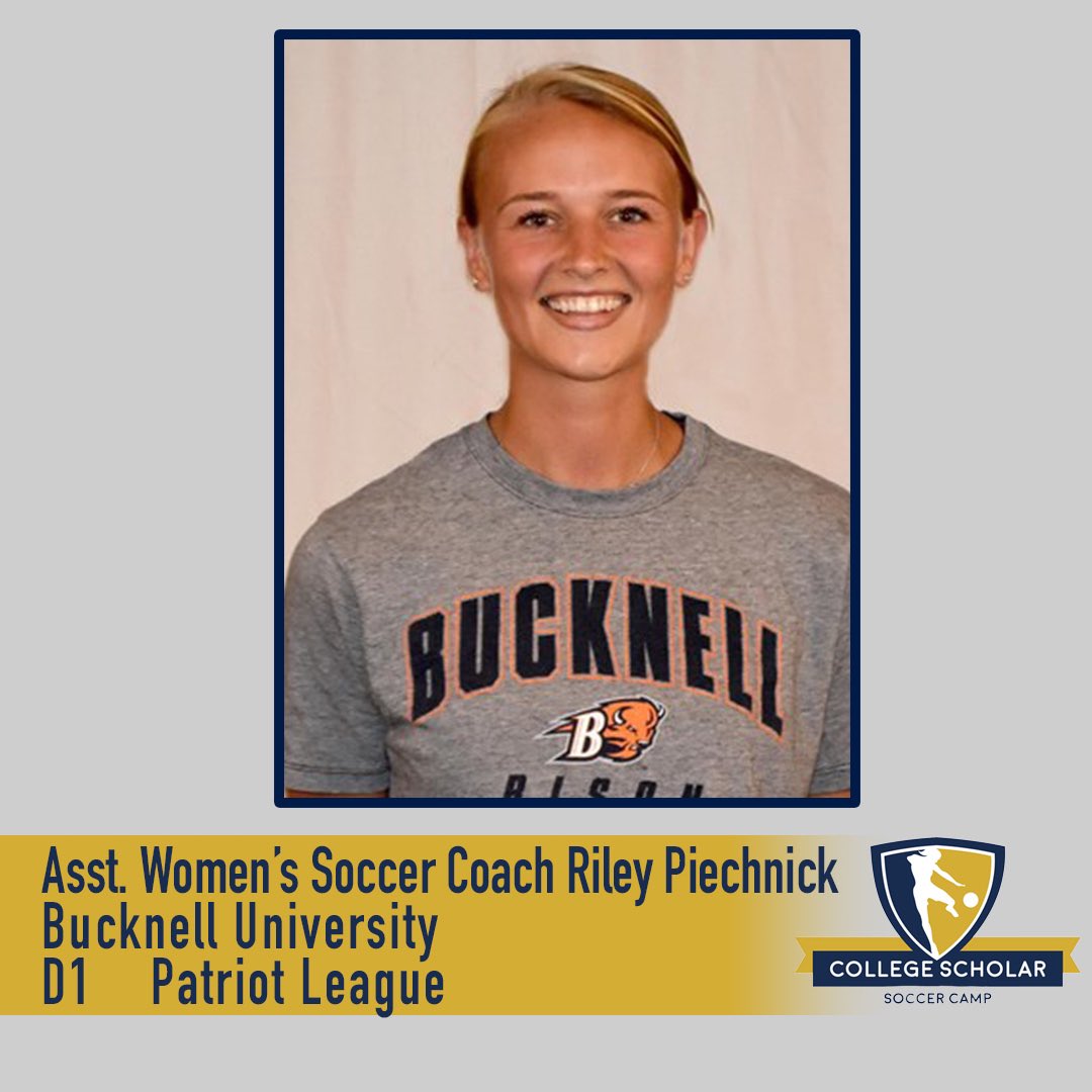 cssoccercamp's tweet photo. Coach Riley Piechnick will be at #cssc22 this summer! Coach Piechnick is the Assistant Women’s Soccer Coach at Bucknell University. Bucknell won the Patriot League in 2021 & went to the NCAA Division I National Tournament!! #ncaad1 #ncaawomenssoccer #recruiting #socceecampseason https://t.co/uXhv5Jj52e