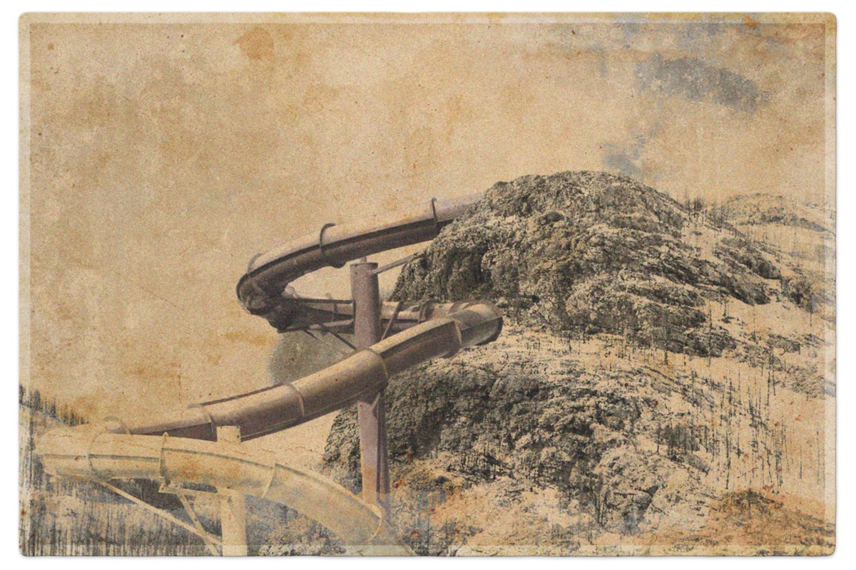 WatertonLakesNP's tweet photo. #FlashbackFriday: The Bear’s Hump Waterslide! The 200-metre tall waterslide was completed in the early 1940s. Despite the bighorn incident of '49, it remained a family favourite until the ‘70s, when fun was officially outlawed and the slide was dismantled. https://t.co/zPp5yO38fW