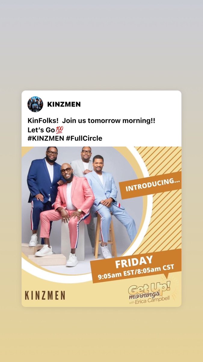 KINZMEN4's tweet photo. Tune in Today at 8:05am(cst)…9:05am(est) https://t.co/xtHG2aQOfa