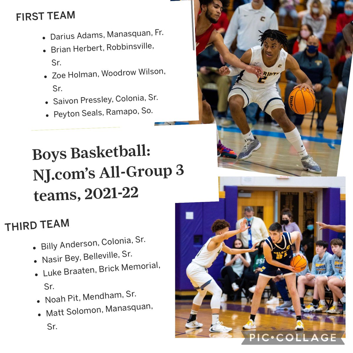 More well deserved recognition for our guys!! Congrats <a href="/saivonpressley/">saivon.2</a> and <a href="/Billy21Anderson/">Billy Anderson</a> for being named to NJ.Coms All-Group 3 Teams!! Proud of these guys for their commitment and the sacrifices they made to earn this! 
#CTOWNHOOPS #ALLIN <a href="/ColoniaHigh/">Colonia High School</a> @coloniahssports