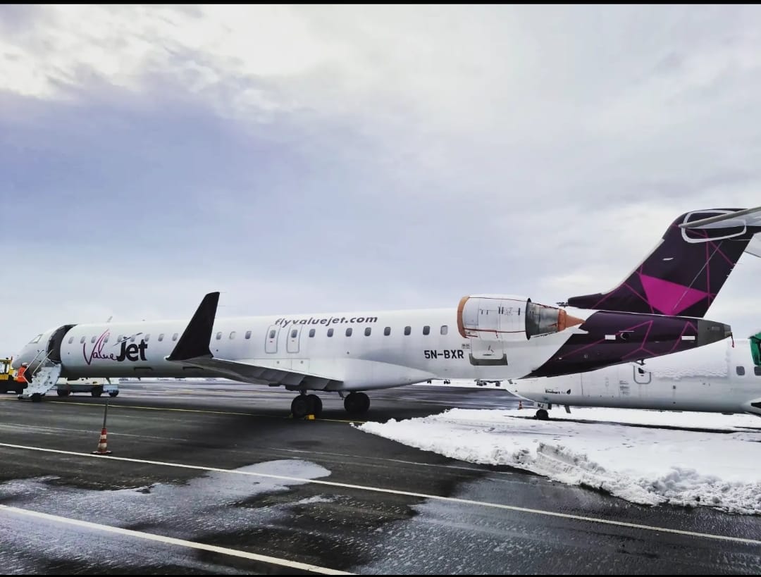 flyvaluejet's tweet photo. The wait is almost over. This is one of our CRJ900s chilling and getting set to start operations. ✈️✈️✈️
Ladies and gentlemen, meet 5N-BXR. Don't you just love this beauty!!
#preview #sheiscominghome #flyvaluejet #anticipate #valuejet #myvaluejet #avgeek #flyforvalue #crj900 https://t.co/5d2neyW7yu