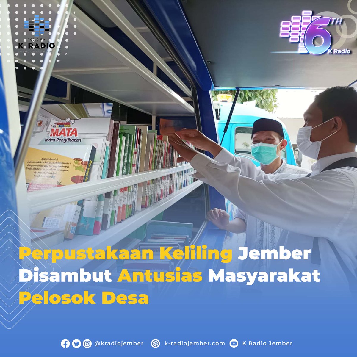 kradiojember's tweet photo. Dinas Perpustakaan dan Kearsipan Kabupaten Jember selama beberapa waktu terakhir mengintensifkan perpustakaan keliling. Baca berita selengkapnya di: https://t.co/Y344gyWYUm https://t.co/oVZHFmpE6Q